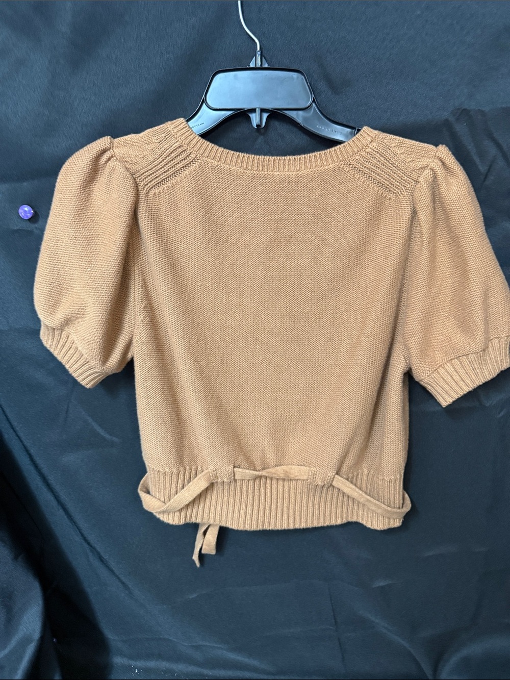 Everlane Camel Organic Cotton Crop Ribbed Sweater View 3